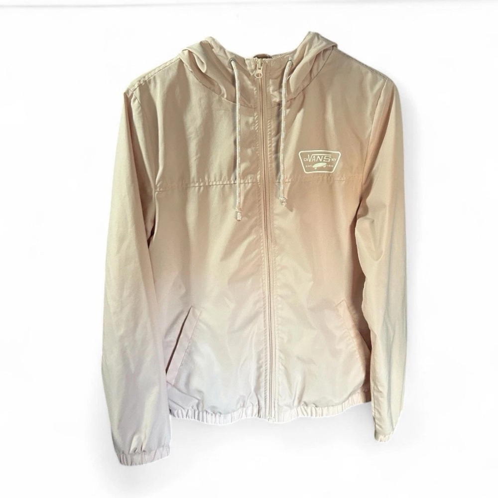 Vans Lightweight Hooded Windbreaker Jacket Light Dusty Pink Women’s Size M